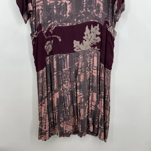 Rayon Maxi Dress Women’s One Size Lagenlook Patchwork Mixed Media Vintage 90s - Picture 4 of 14